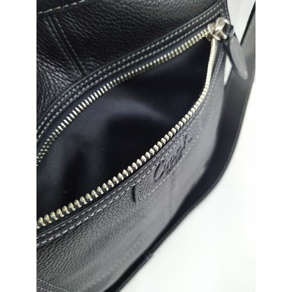 Coach Penelope Black Pebbled Leather Zipper Pockets Crossbody Bag - Picture 9 of 14